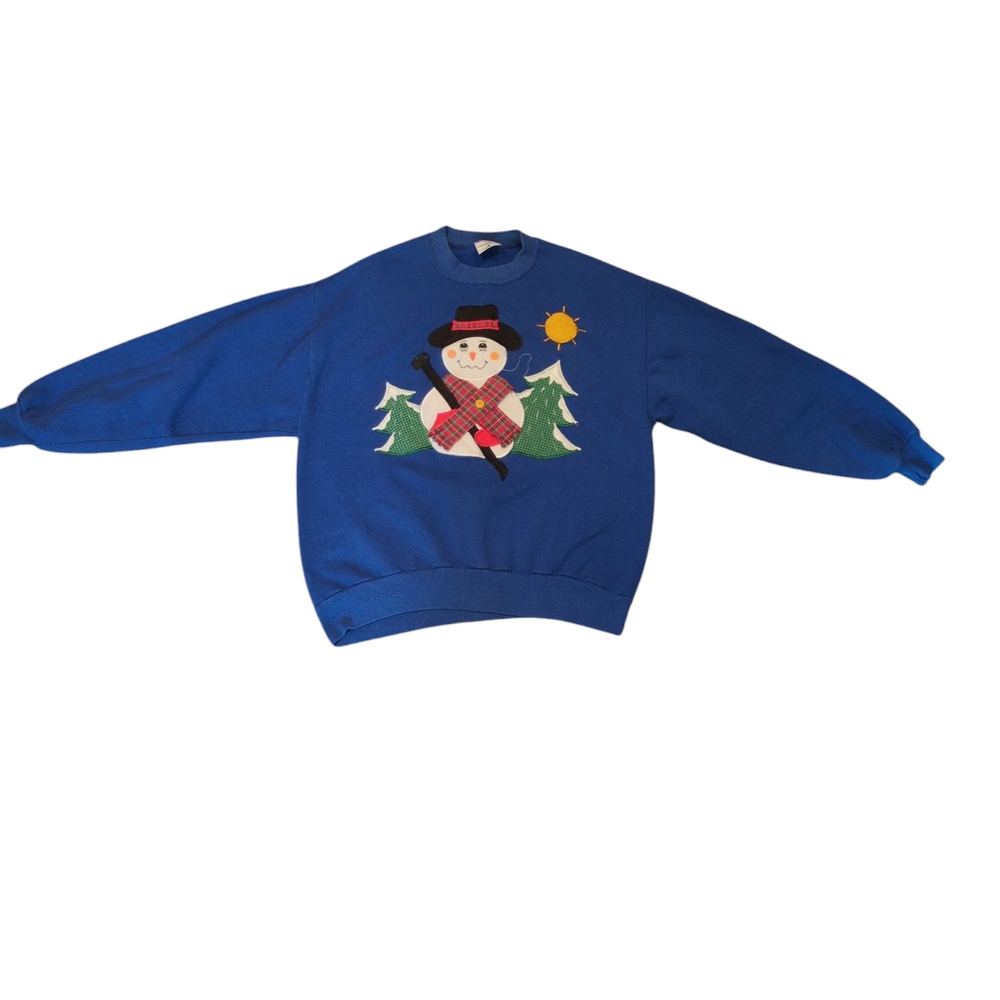Blue Snowman Sweater
